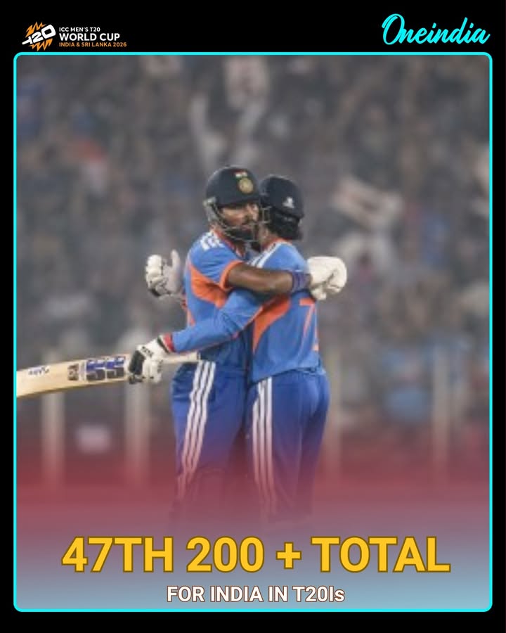 India Crosses 200 Runs in Men’s T20Is for the 47th Time.