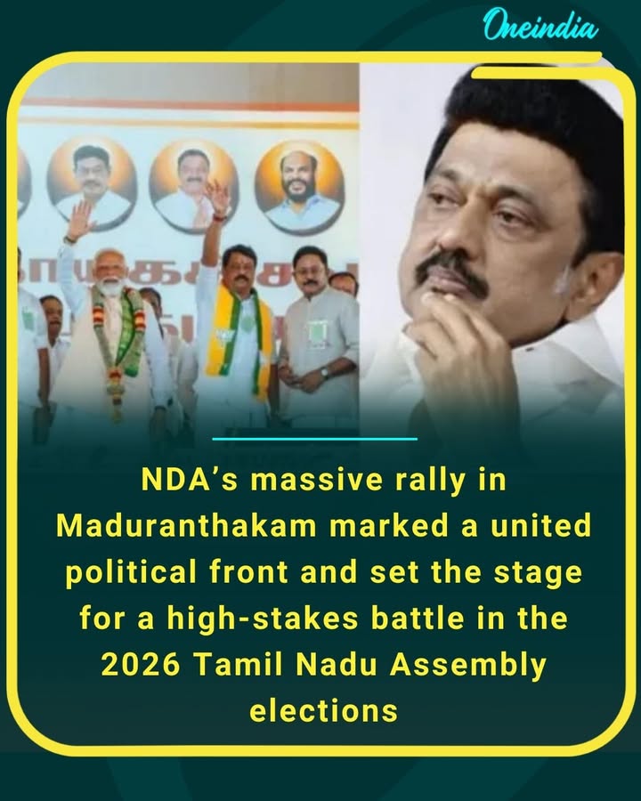 NDA’s show of strength in Maduranthakam signals the start of the 2026 Tamil Nadu election battle, with allies coming together to challenge the ruling DMK.