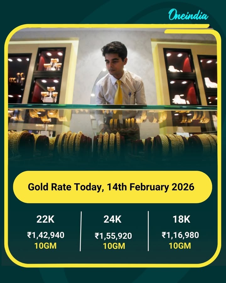 Gold Rate Today, 14th February 2026.