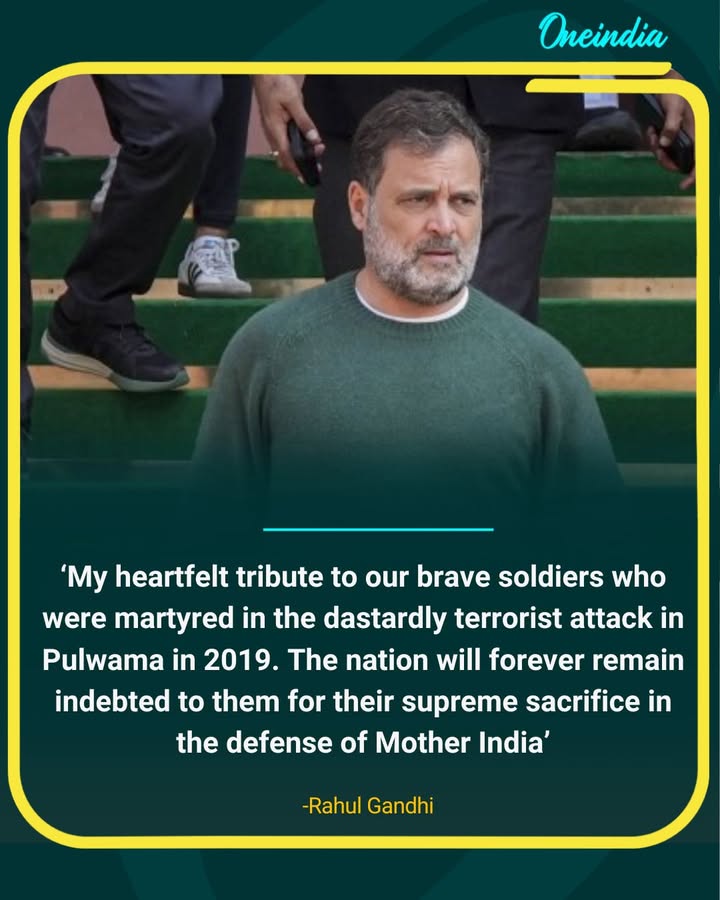 Rahul Gandhi pays tribute to Pulwama martyrs, remembers their supreme sacrifice.
