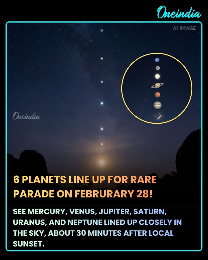 Six planets will line up in a rare celestial parade on February 28, creating a stunning cosmic alignment that skywatchers won’t want to miss. A beautiful reminder of how magical our universe truly is.
