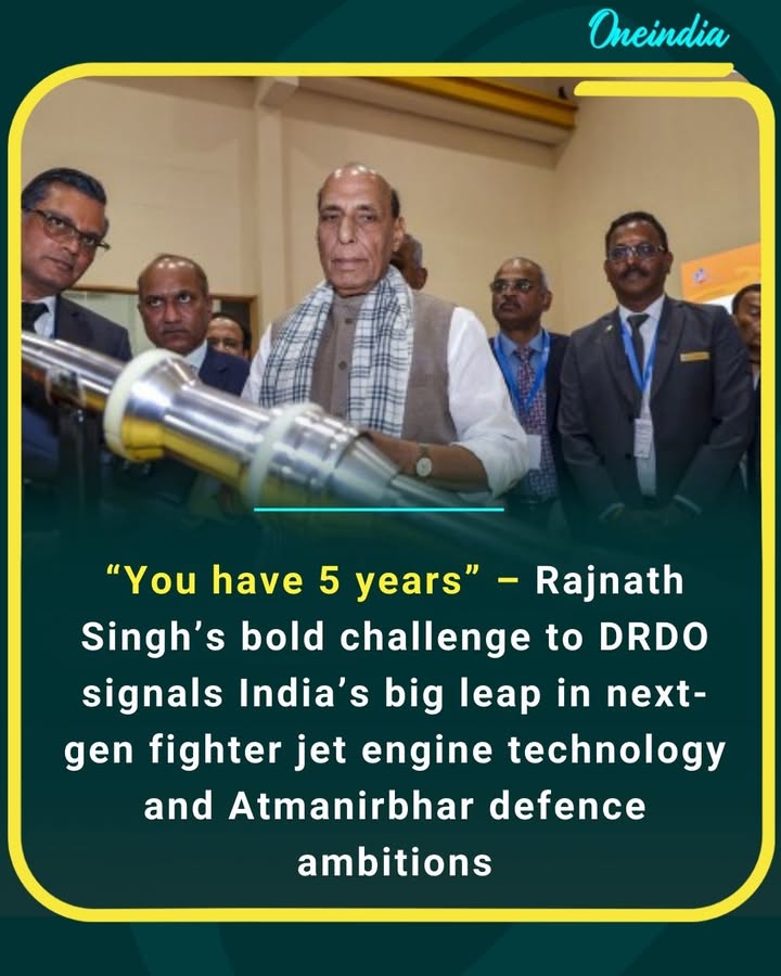 Rajnath Singh has challenged DRDO to develop indigenous 5th and 6th generation aero engines within just 5 years, pushing India towards complete defence self-reliance
