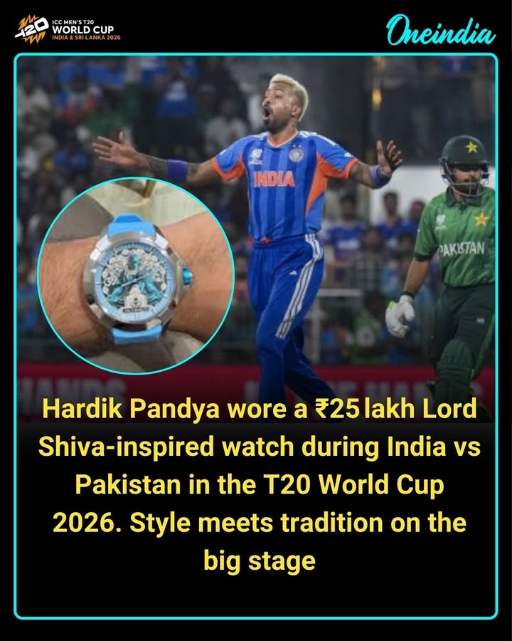 Style with meaning Hardik Pandya wore a ₹25 lakh Lord Shiva-inspired watch during India vs Pakistan