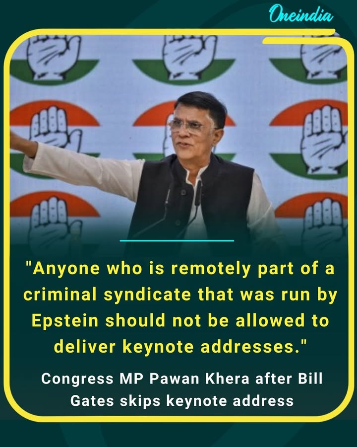 Anyone even remotely linked to the Epstein network should not be given a platform for key addresses.” — Congress MP Pawan Khera