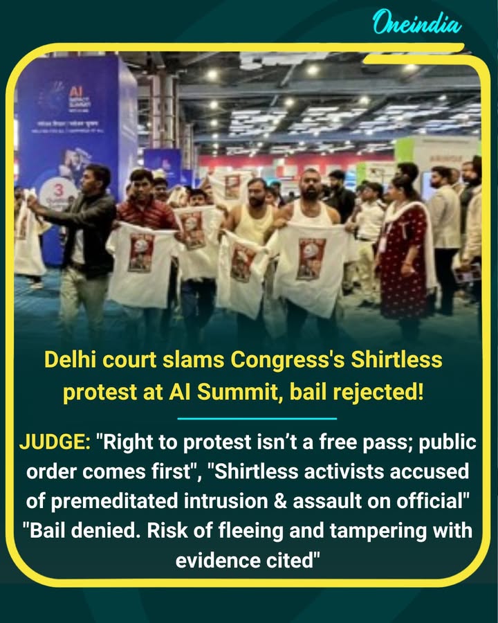 Delhi Court Raps Congress Over Shirtless Protest at AI Summit, Denies Bail
