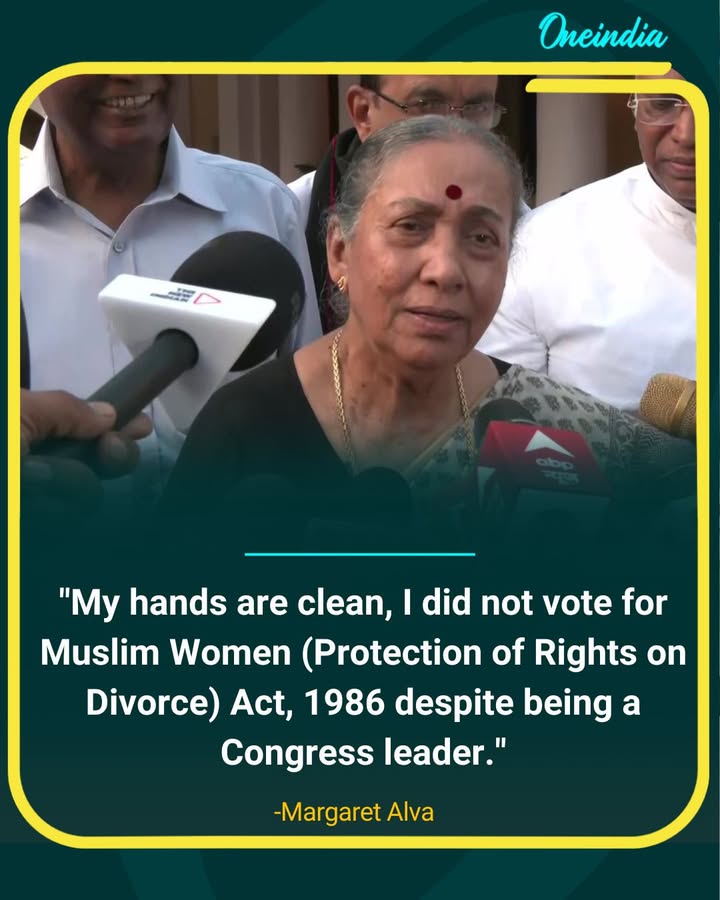 Margaret Alva Says “Hands Are Clean” on Muslim Women’s Divorce Rights Law