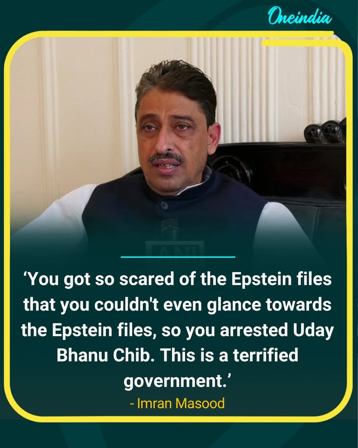 “Terrified Government Arrested Uday Bhanu Chib to Divert from Epstein Files”: Imran Masood