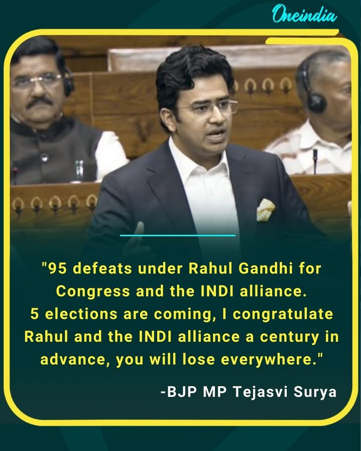 '95 defeats under Rahul Gandhi for Congress and INDI alliance.
5 elections are coming, I congratulate Rahul and INDI alliance on century in advance, you will lose everywhere.'
