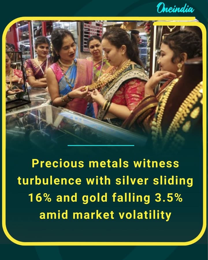 Market volatility hits precious metals hard, with silver recording a 16% fall and gold slipping 3.5%.