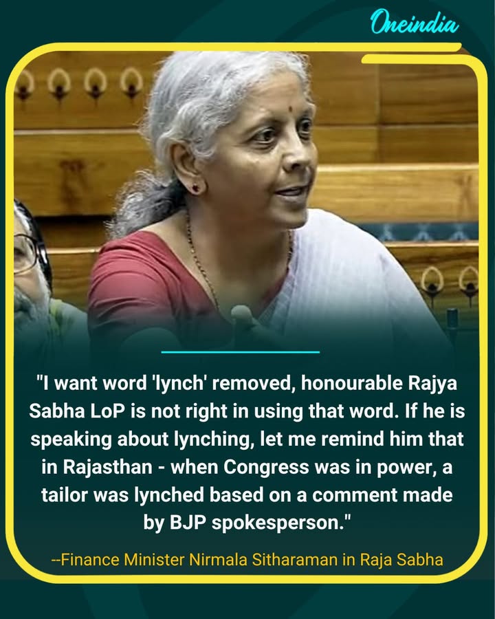 “I Want the Word ‘Lynch’ Removed”: Nirmala Sitharaman
