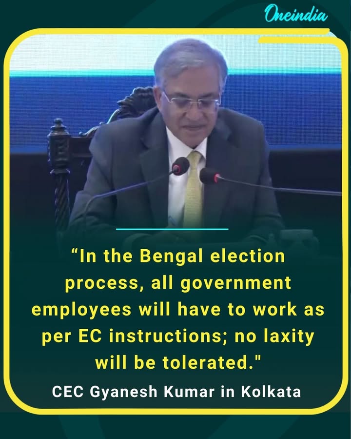 CEC Gyanesh Kumar in Kolkata: Government employees involved in the Bengal election process must strictly follow Election Commission guidelines, warning that any negligence will face strict action.