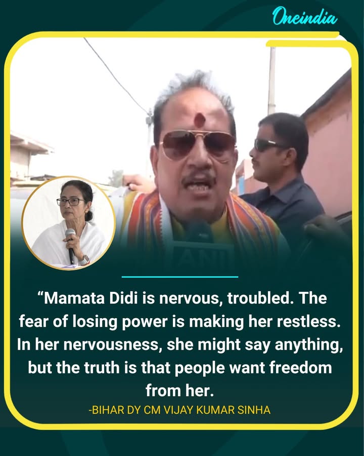 Vijay Kumar Sinha Targets Mamata Banerjee, Says She Is ‘Nervous’ Over Losing Power