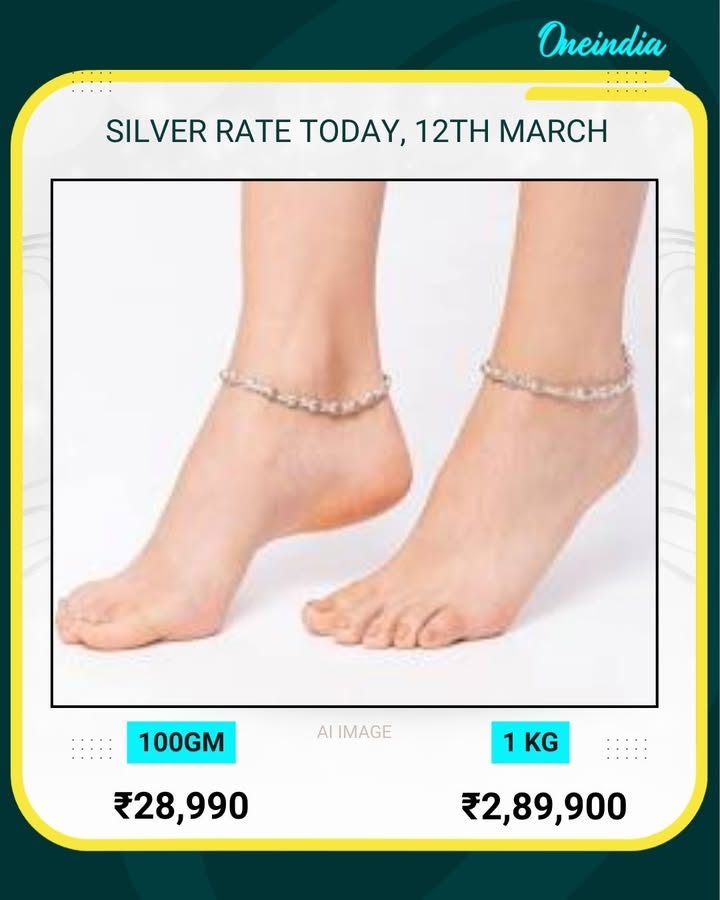 Silver rate today, 12th March