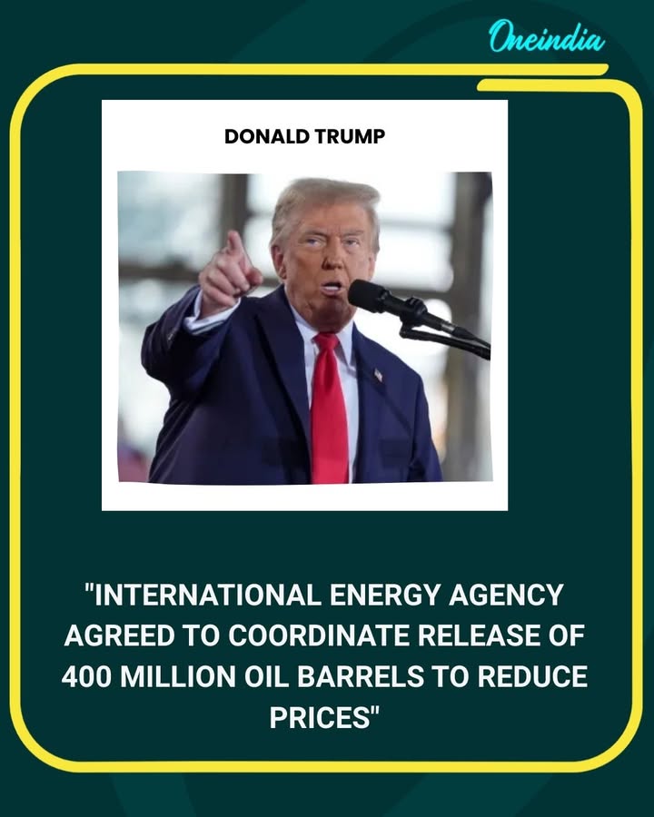 Former U.S. President Donald Trump announced that the International Energy Agency (IEA) has agreed to a coordinated release of 400 million barrels of oil to help bring down soaring global energy prices.