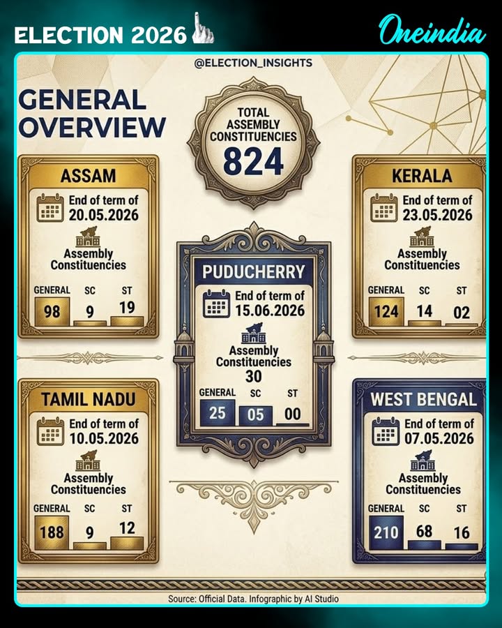 Five States Assembly Elections 2026, Here are the statistics...