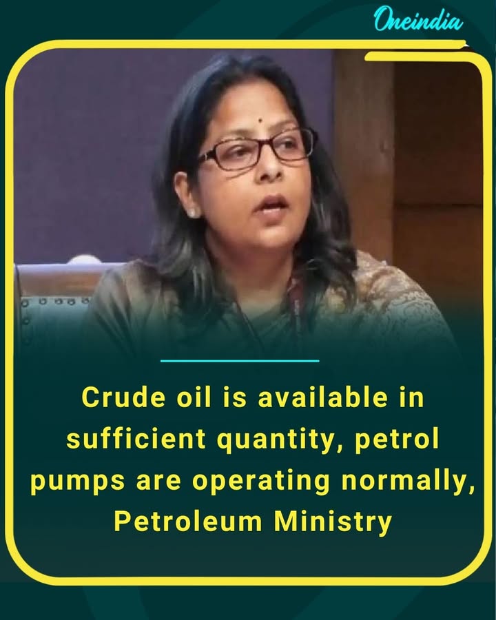 Petroleum Ministry assures that crude oil is available in sufficient quantity and petrol pumps are operating normally across the country