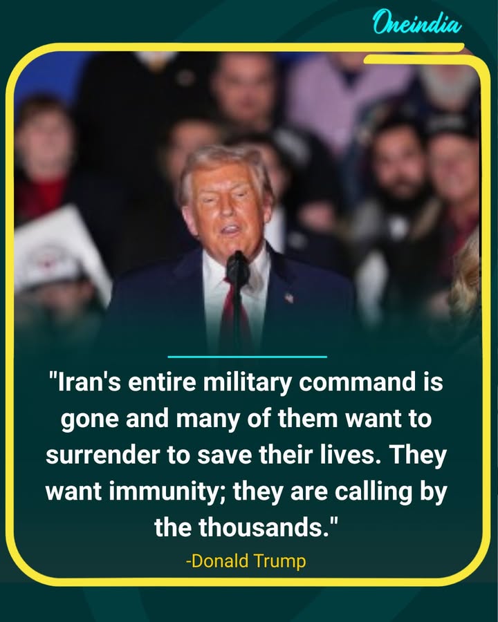 Donald Trump Claims Iran’s Military Command Is Collapsing, Says Thousands Seeking Immunity