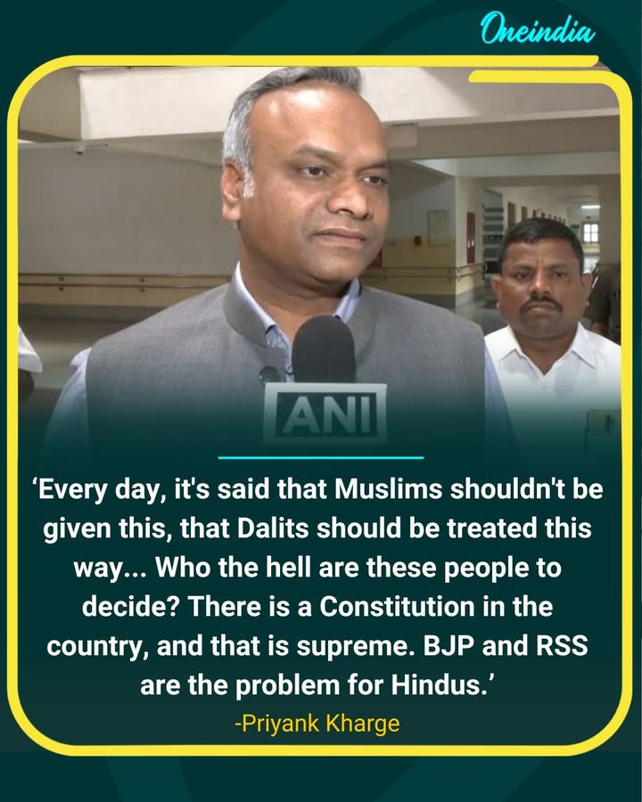 Priyank Kharge Slams Bharatiya Janata Party & Rashtriya Swayamsevak Sangh Over Constitutional & Social Remarks