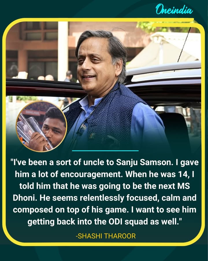 “Shashi Tharoor Recalls Backing Sanju Samson, Compares Him to Dhoni”
