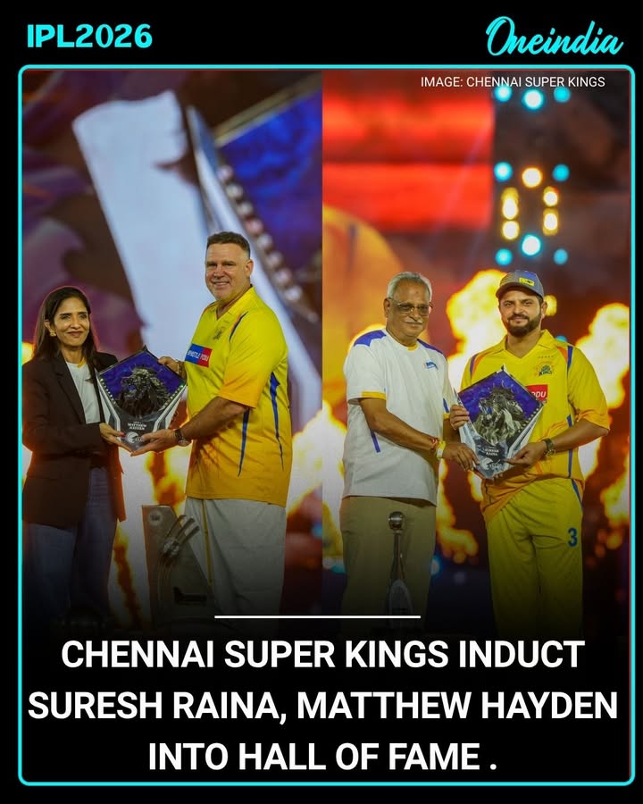CSK Honours Raina And Hayden With Hall of Fame Induction