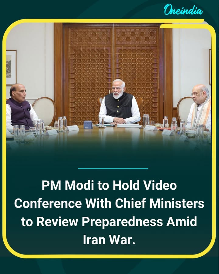 Narendra Modi will hold a video conference with chief ministers of all states and Union Territories tomorrow to review India’s preparedness amid the escalating crisis stemming from the Iran war. The meeting will focus on coordinated planning, safety of citizens abroad, supply chains, energy security, and contingency measures as the situation evolves.