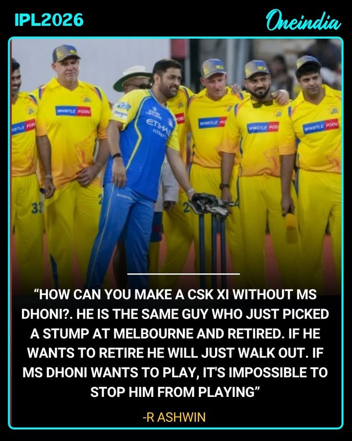 Ravichandran Ashwin on MS Dhoni: “Impossible to Stop Him If He Wants to Play”