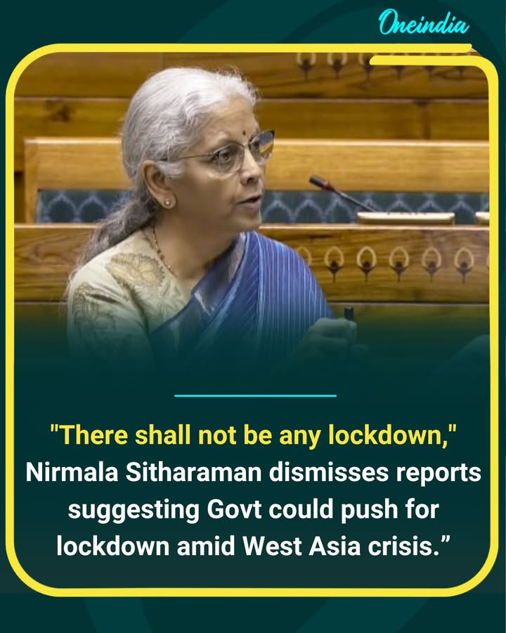 Nirmala Sitharaman Says ‘No Lockdown’ Amid West Asia Crisis
