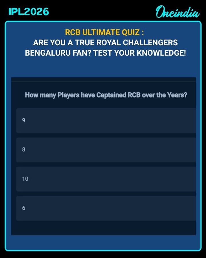 Ultimate quiz for die-hard Royal Challengers Bengaluru supporters