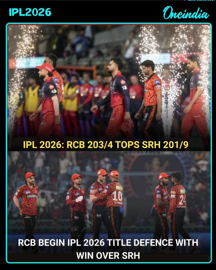 Royal Challengers Bengaluru (203/4, Kohli 69*) beat Sunrisers Hyderabad (201/9), begin IPL title defence in style