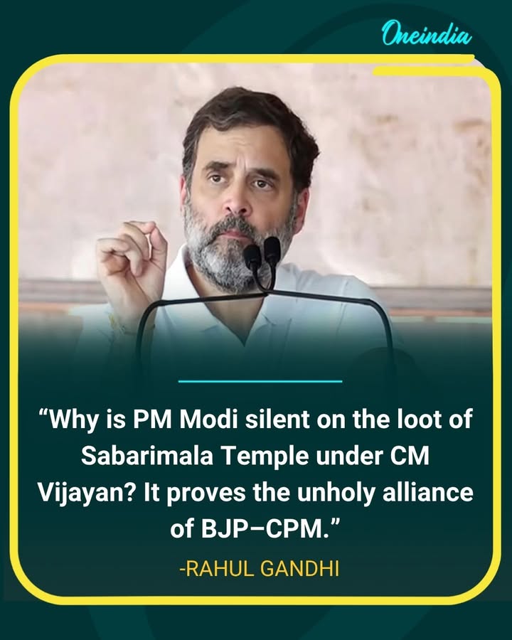 Rahul Gandhi Questions Narendra Modi’s Silence Over Sabarimala Temple Issue