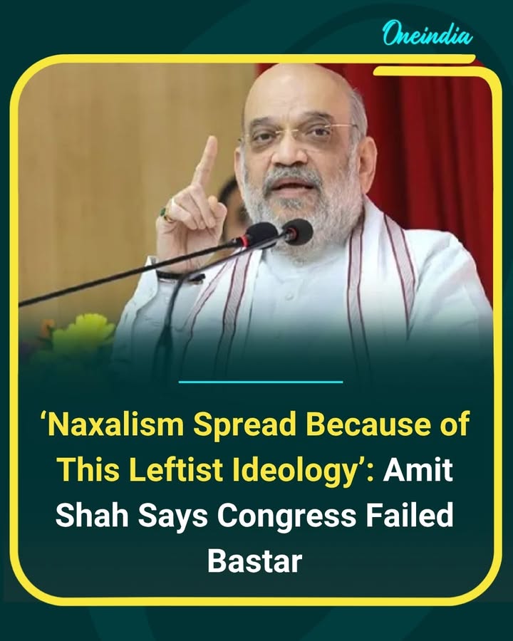 Amit Shah has criticised the Congress over the situation in Bastar, stating that Naxalism spread in the region due to a “leftist ideology” and alleged policy failures by the party. He argued that the Congress-led administration did not take adequate measures to address the issue, linking the insurgency’s persistence to ideological missteps.