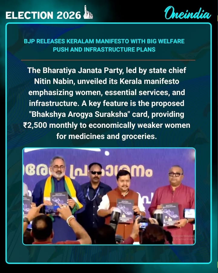 BJP Unveils Kerala Election Manifesto With Major Development Promises