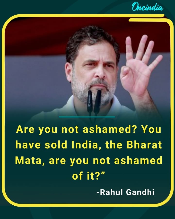 Selling the nation’s pride is not politics, it’s betrayal,” says Rahul Gandhi in a sharp attack on the government.