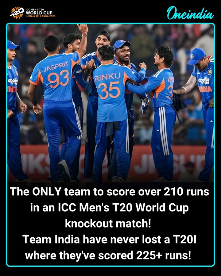 Historic Night! India cricket team Cross 210 in T20 World Cup Knockout for the First Time.