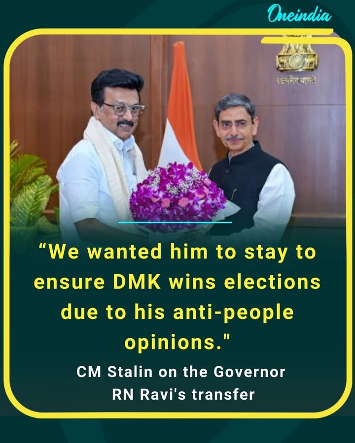 CM MK Stalin takes a dig at Governor RN Ravi’s transfer, saying DMK actually wanted him to stay as his “anti-people opinions” helped the party politically