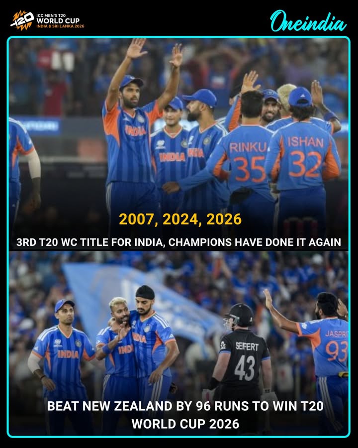 History Made! India Lift Third T20 World Cup Trophy