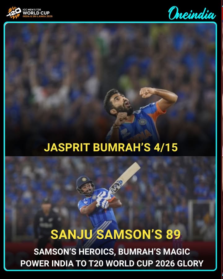 Jasprit Bumrah and Sanju Samson Star as India Win Record Third T20 World Cup