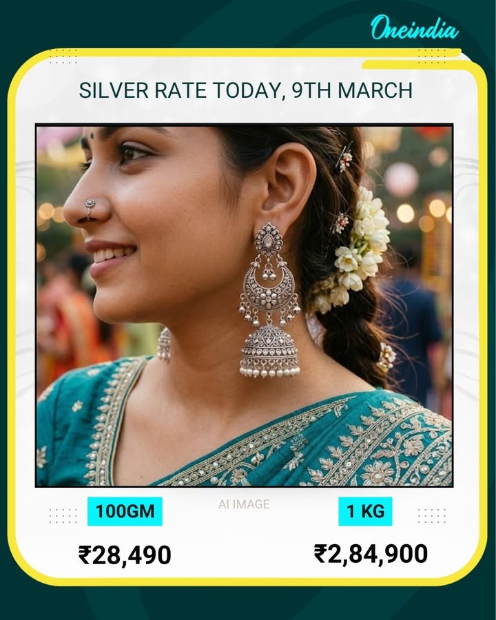 Silver rate today, 9th March