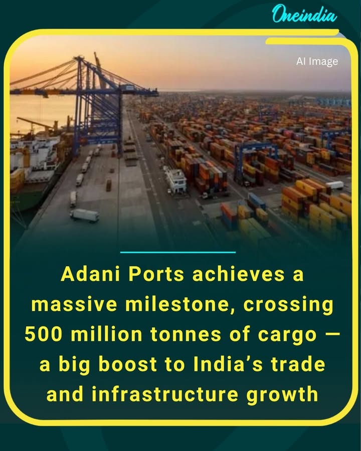 Adani Ports and Special Economic Zone (APSEZ) has crossed a historic milestone of handling over 500 million tonnes of cargo, marking a significant achievement in India’s maritime and logistics sector. This milestone reflects the company’s rapid growth, operational efficiency, and its crucial role in strengthening India’s trade infrastructure. With increasing cargo volumes and expanding port capacity, APSEZ continues to drive economic growth and position India as a global logistics powerhouse.