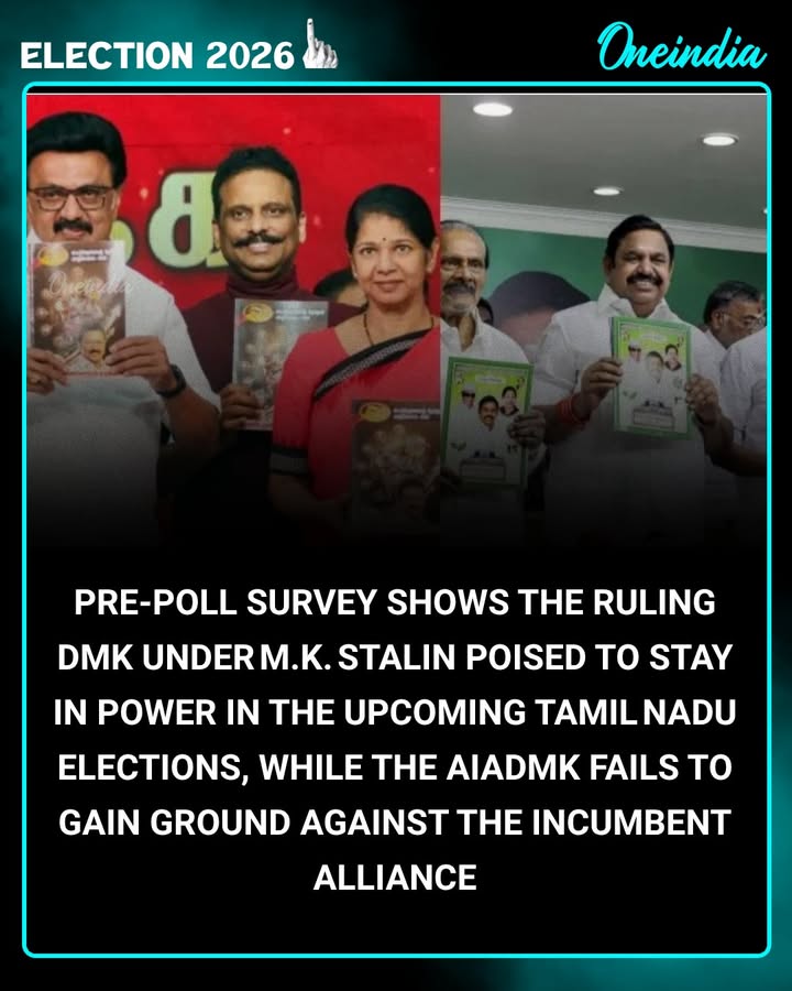 AIADMK faces an uphill battle as pre-poll surveys indicate DMK under M.K. Stalin remains ahead in Tamil Nadu elections. The ruling party looks set to maintain its stronghold.