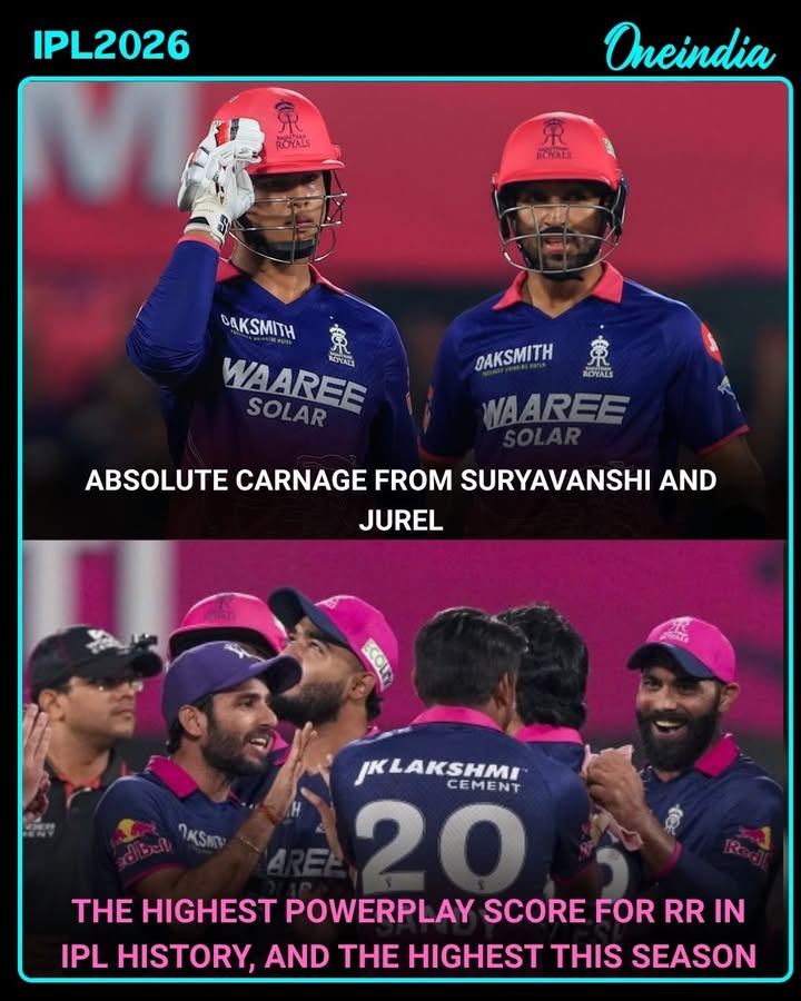 Vaibhav Sooryavanshi and Dhruv Jurel unleash carnage in IPL powerplay