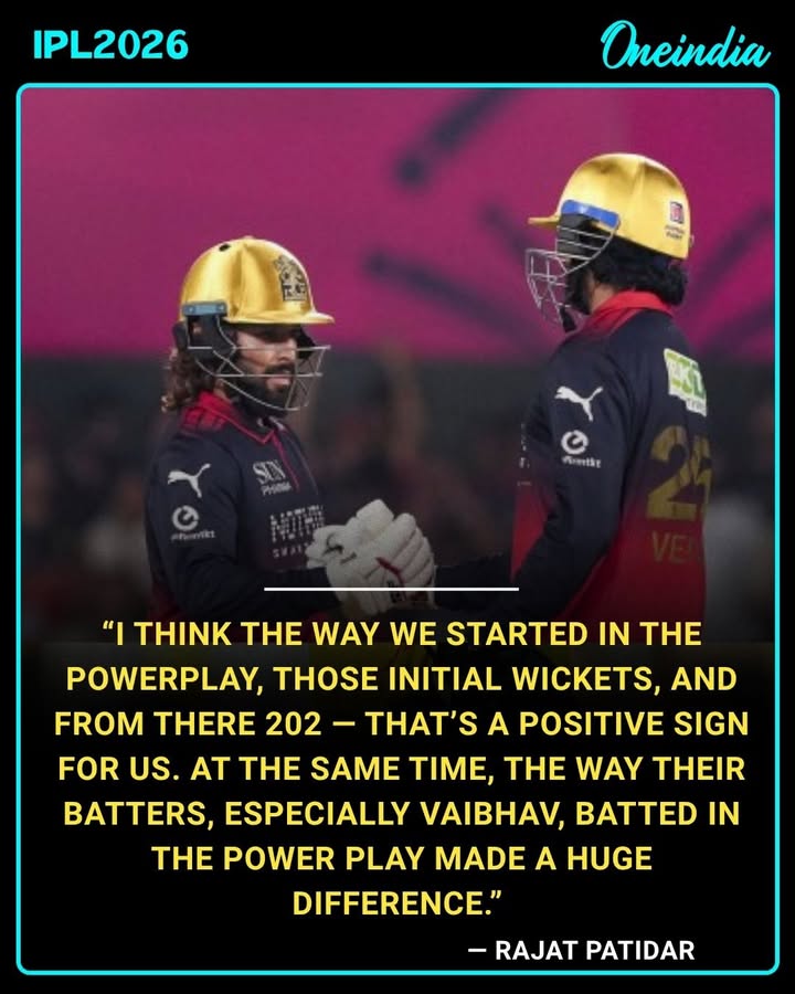 “Powerplay made the difference, especially Vaibhav.” — Rajat Patidar
