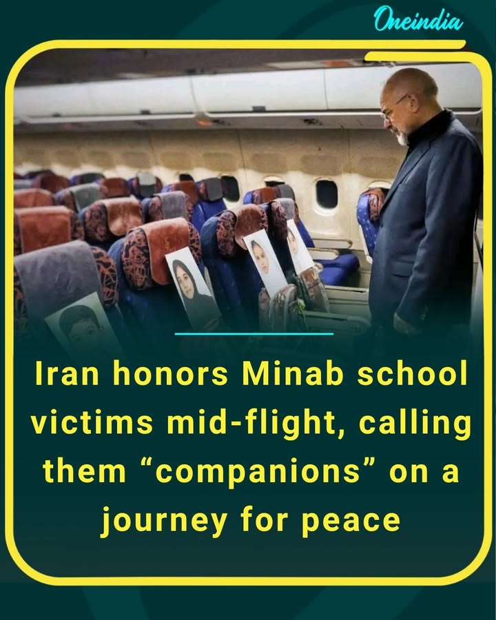 In a powerful gesture, Iran turned a diplomatic flight into a moving memorial—placing photos and belongings of children killed in the Minab school strike on empty seats, calling them “companions on this flight” ahead of key peace talks in Pakistan