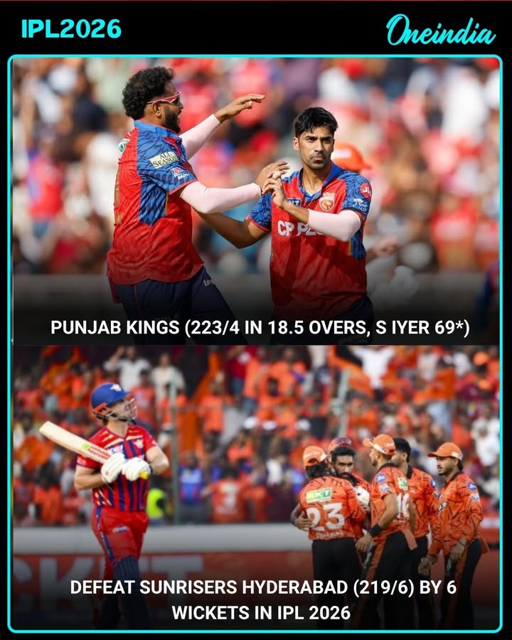 Punjab Kings beat Sunrisers Hyderabad by 6 wickets in a thriller
