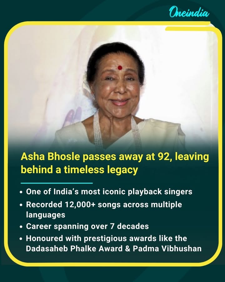 A golden voice that shaped Indian music for decades falls silent. Her songs, however, will continue to echo across generations.