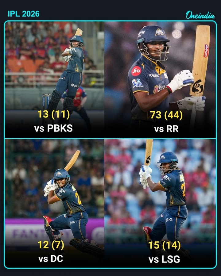 Sai Sudarshan in IPL 2026 so far