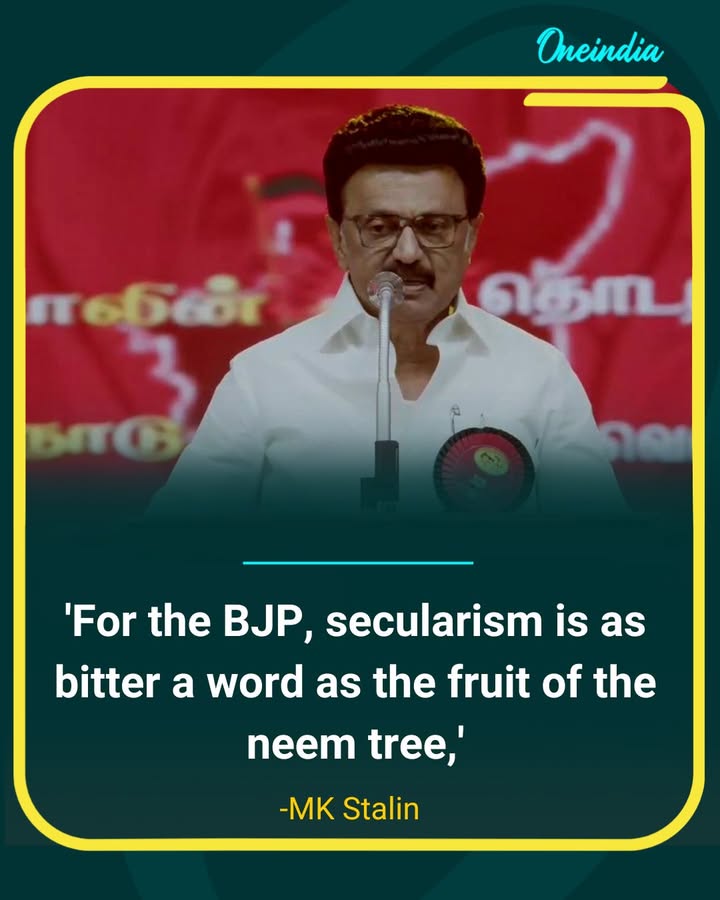 M. K. Stalin Slams Bharatiya Janata Party Over ‘Neem-Like’ Secularism Remark