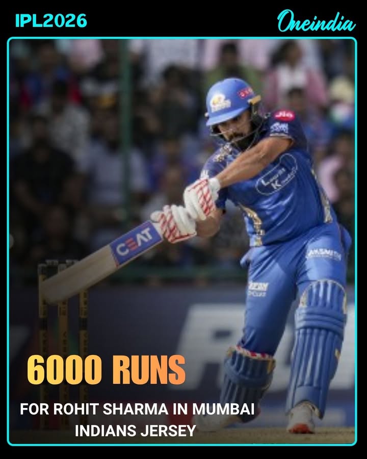 Rohit Sharma Completes 6000 Runs for Mumbai Indians 💙