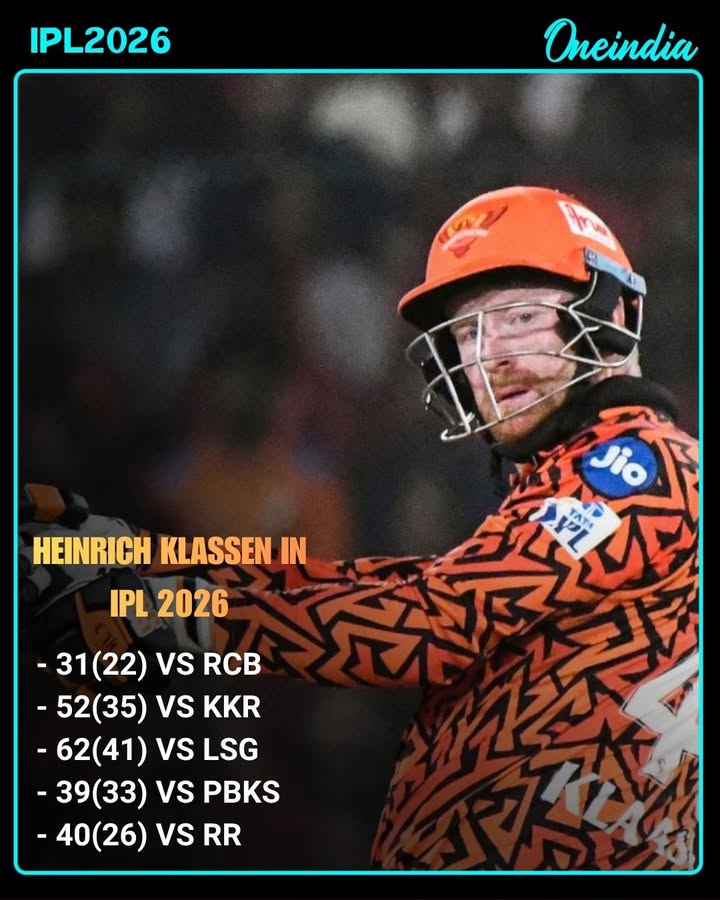 Heinrich Klaasen has been in superb form for Sunrisers Hyderabad this season, delivering consistent performances across matches
