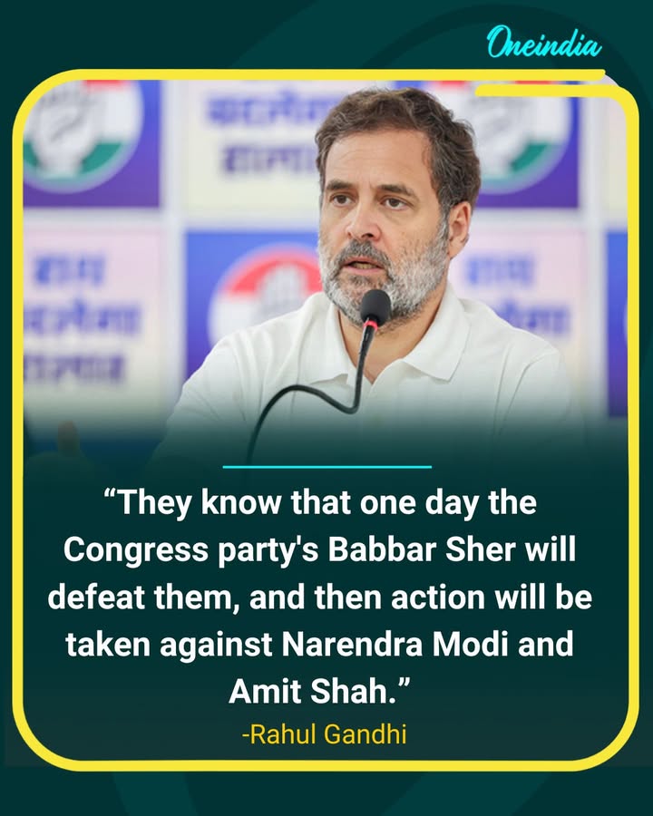 Rahul Gandhi Says “Congress’ Babbar Sher Will Defeat BJP”